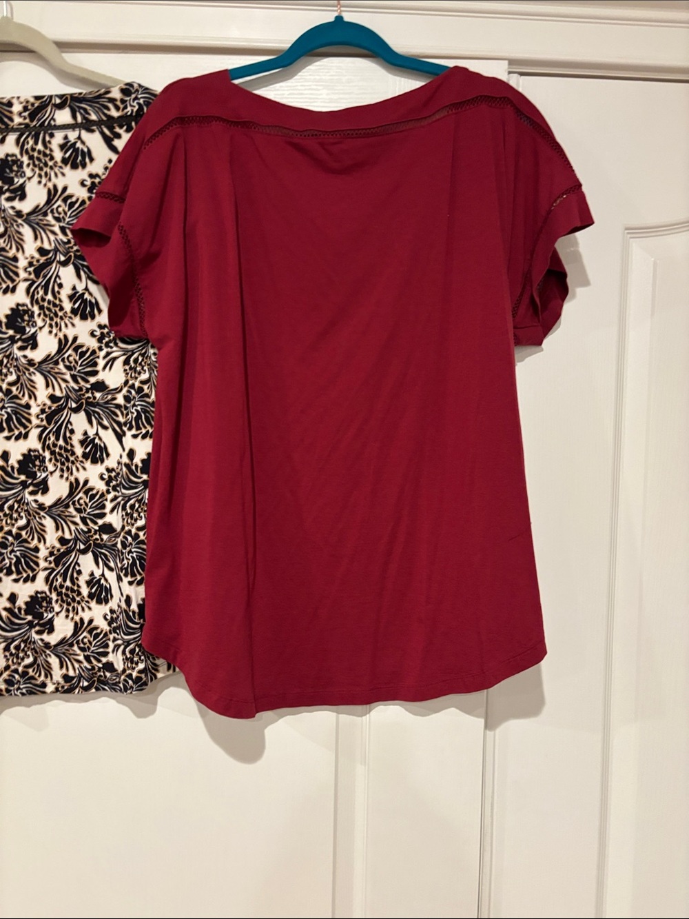Lane Bryant Burgundy & Printed Short Sleeve Tees - Size 14/16 - Picture 7 of 7